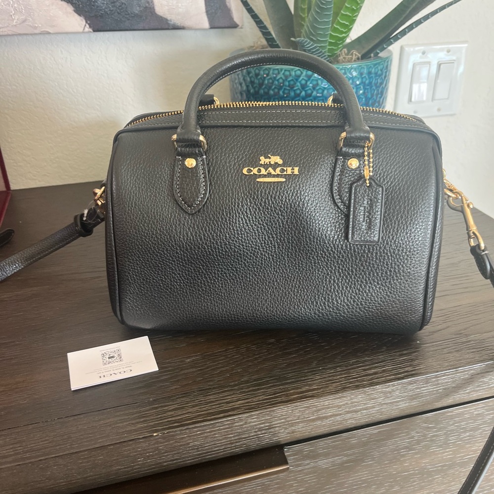 Coach Black Pebbled Leather Satchel